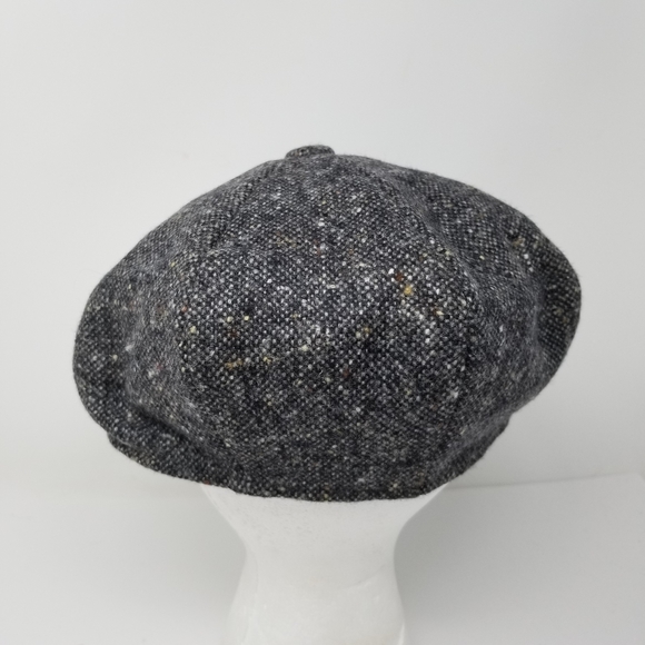 Moon Mens Wool Tweed Newsboy Flat Cap 8 Panel Button Gray Size Large 59cm - Picture 8 of 12